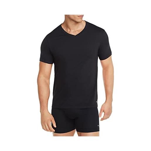 Nike mens 2pk (girocollo/scollo v/canottiera) magliette magliette e magliette, scollo a v nero. , m