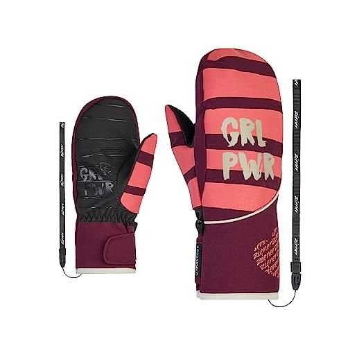 Ziener liwani - muffolo da sci per ragazza, impermeabile, primaloft, alla moda, velluto rosso, 6,5