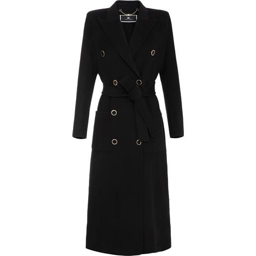 Elisabetta franchi cappotto in pura lana taglio dritto colore nero