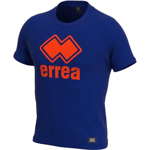 T-shirt maglia maglietta uomo errea blu arancione essential logo crew cotone r25m0i0c00090