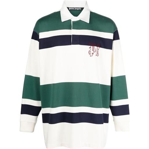 Palm Angels polo a righe - verde
