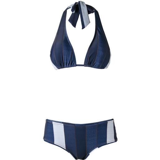 Amir Slama panelled bikini set - blu