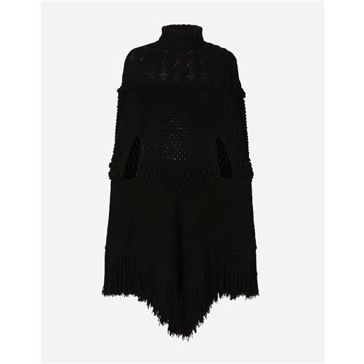 Dolce & Gabbana mantella collo alto in lana patchwork ai ferri