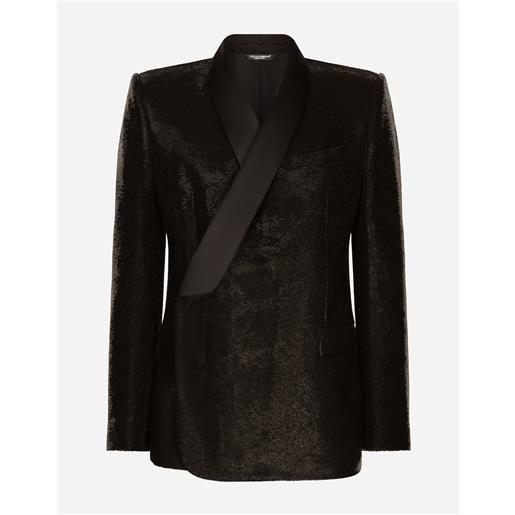Dolce & Gabbana giacca sicilia tuxedo doppiopetto in paillettes