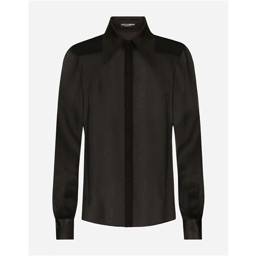Dolce & Gabbana camicia in chiffon di seta con dettagli in raso