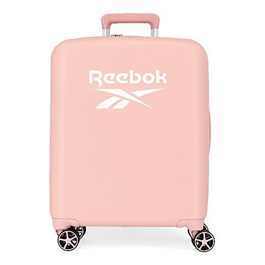 Reebok roxbury cabin valigia rosa 40x55x20 cm rigida abs integrato lucchetto tsa 38.4l 2 kg 4 doppie ruote bagaglio a mano