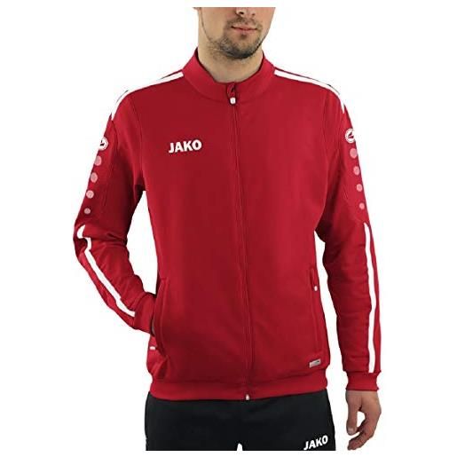 JAKO polyesterjacke striker 2.0, giacca in poliestere. Unisex-bambini, peperoncino rosso/bianco, 128