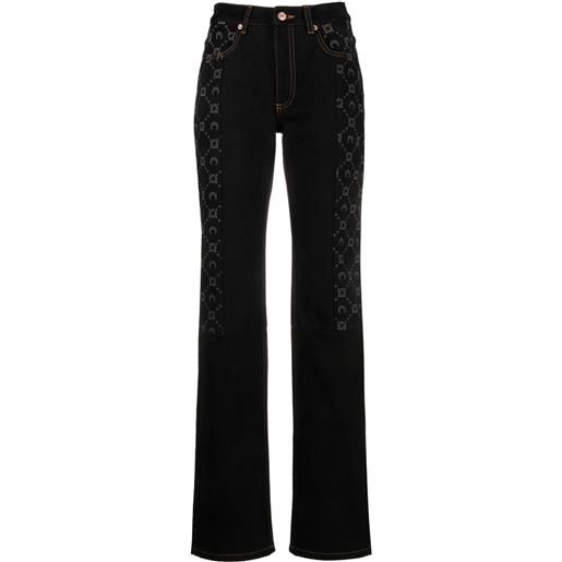 Marine Serre jeans dritti regenerated - nero