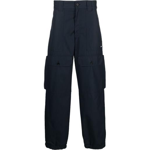 MSGM pantaloni ampi con tasche cargo - blu