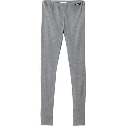 Miu Miu leggings con logo - grigio