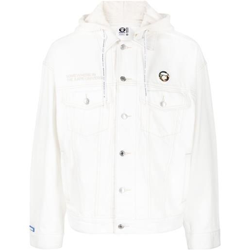 AAPE BY *A BATHING APE® giacca denim con logo - bianco