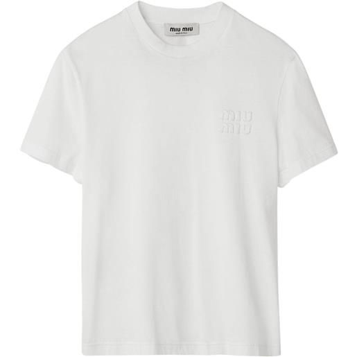 Miu Miu t-shirt con applicazione logo - bianco