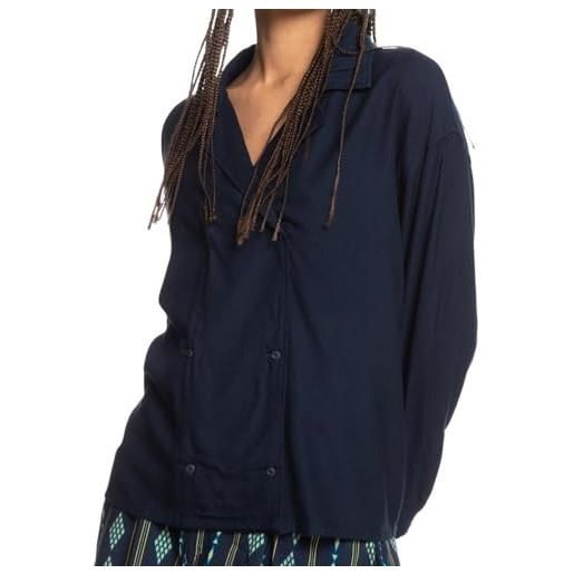 Quiksilver nomadic session eqwwt03060 - camicia a maniche lunghe da donna bleu - navy blazer xs