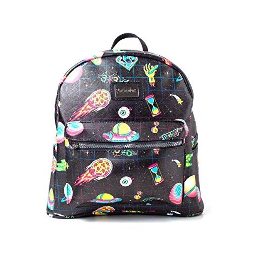 Bioworld rick and morty space sublimation all-over print ladies backpack zaino casual 41 centimeters 20 nero (black)