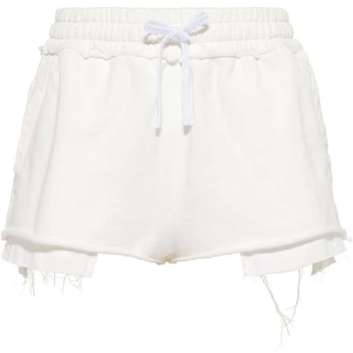 Miu Miu shorts sportivi con ricamo - bianco