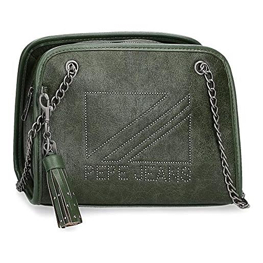 Pepe Jeans donna borsa a tracolla media verde 24x17,5x12 cm pelle sintetica, verde, tracolla media