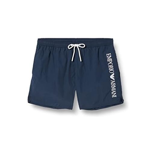 Emporio Armani swimwear boxer embroidery logo costume da bagno, navy blue, 52 uomini