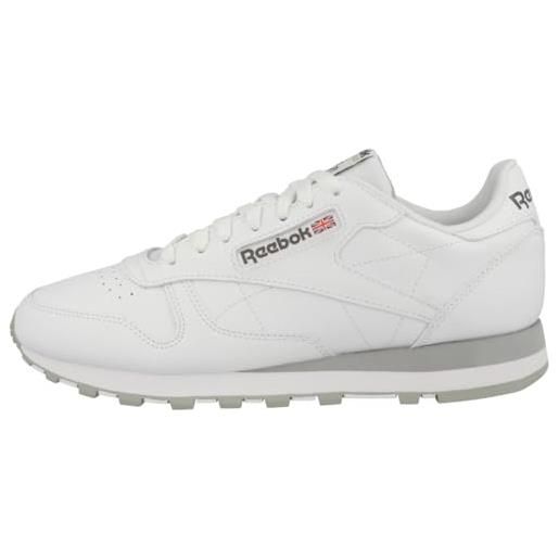 Reebok classic leather, sneaker unisex - adulto, bianco (ftwwht/pugry3/purgry), 37.5 eu