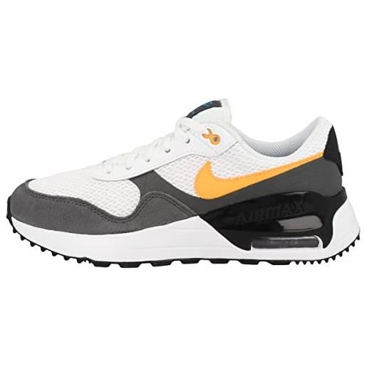 Nike air max systm, sneaker, white/laser orange-iron grey, 28 eu