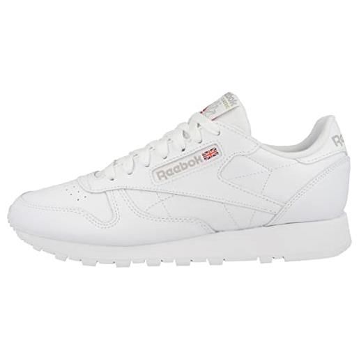 Reebok classic leather, sneaker unisex - adulto, bianco (ftwwht/pugry3/purgry), 40 eu