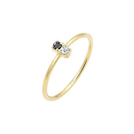 Elli premium anello solitario da anniversario donna oro giallo