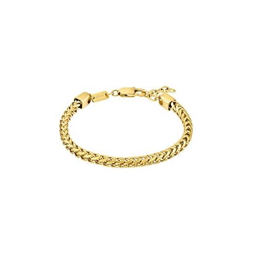 s.Oliver bracciale in acciaio inox da uomo, 20+2 cm, oro, fornito in confezione regalo, 2033923