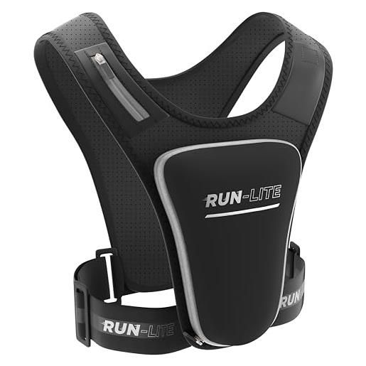 All Things Accessory running vest phone holder with waterproof pouch, adjustable belt, reflective, 2 shoulder pockets for keys/gels, phones up to 6.8" (unisex - adult)