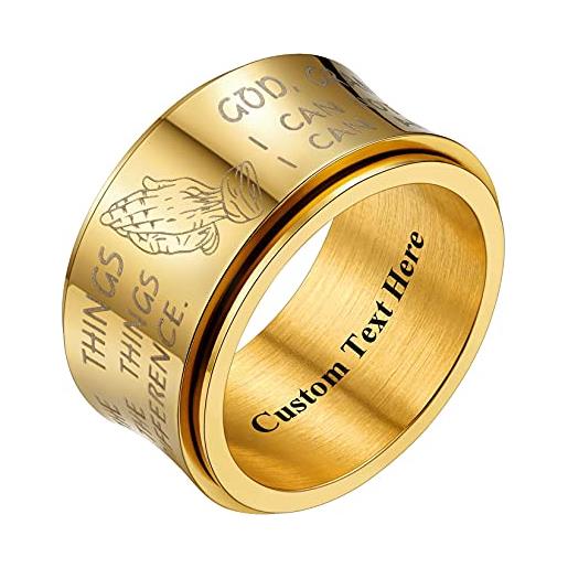 U7 personalizzato mens 18k placcato oro grosso anelli a fascia che pregano le mani fedeli gioielli ragazzi moda anelli gioielli hip hop taglia 14 -largo 11,8 mm