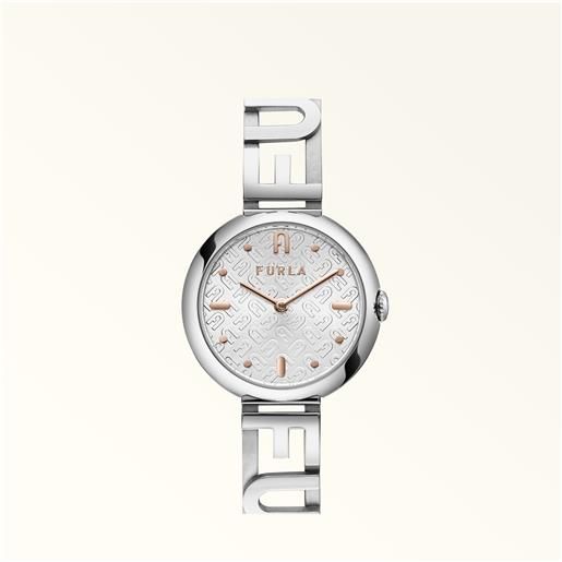 Furla 3d bangle orologio con cassa tonda color argento argento metallo donna