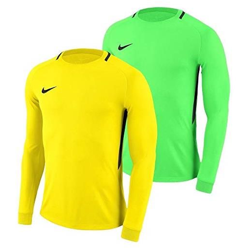 Nike park iii football t-shirt a manica lunga, uomo, green strike/black/black/(black), s