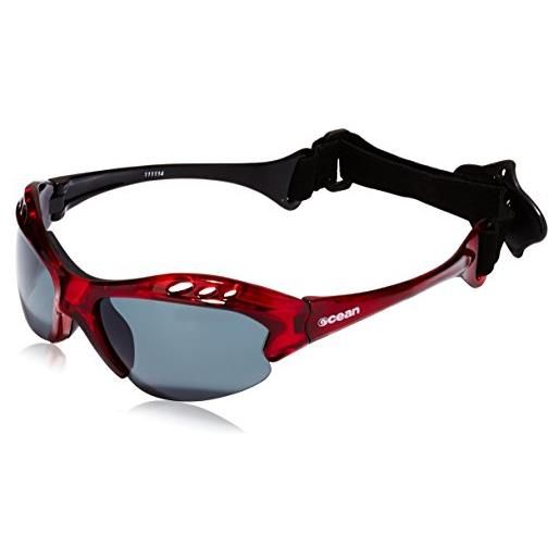 Ocean Sunglasses mauricio, occhiali da sole polarizzati, montatura: rosso brillante, lenti: fumé, 11111.4