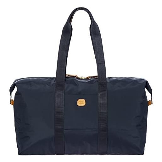 Bric's borsone x-collection pieghevole 2in1 in nylon, borsa da viaggio leggera e robusta, trousse o mini bag, tracolla removibile, dimensioni 55x32x20 cm, ocean blue