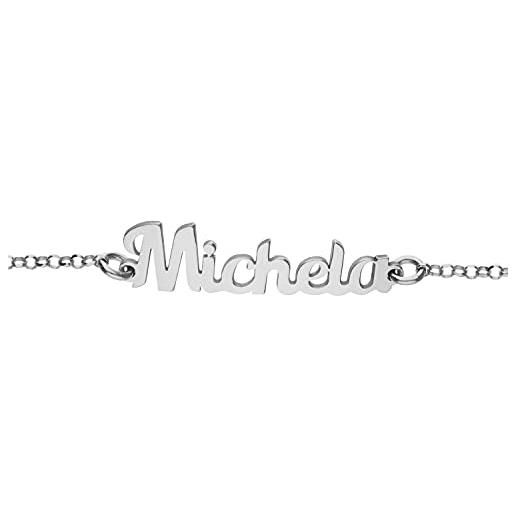 Magic In The Moonlight bracciale nome donna in argento 925% | braccialetto con nome personalizzato | fatto a mano, anallergico, made in italy | michela