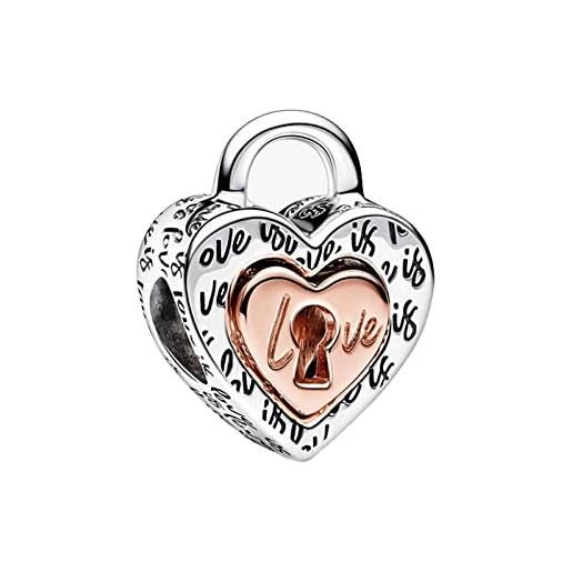 HAEPIAR mickey s925 charm in argento sterling per bracciale collana charm dangle love padlock per donne ragazze regali di compleanno