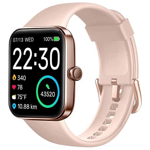 SKG smartwatch orologio intelligente per uomo e donna, fitness tracker 5 atm, impermeabile, per la frequenza cardiaca, ossigeno nel sangue, sonno, touch screen bluetooth fitness watch android i. Phone, v7