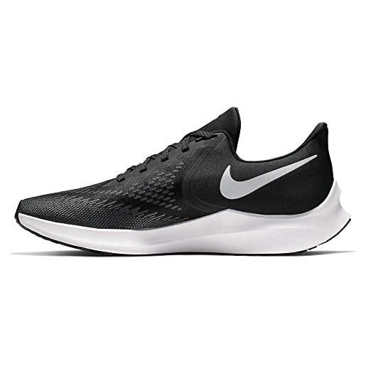 Nike zoom winflo 6, scarpe da running uomo, nero (black/white/dk grey/mtlc platinum 001), 46 eu