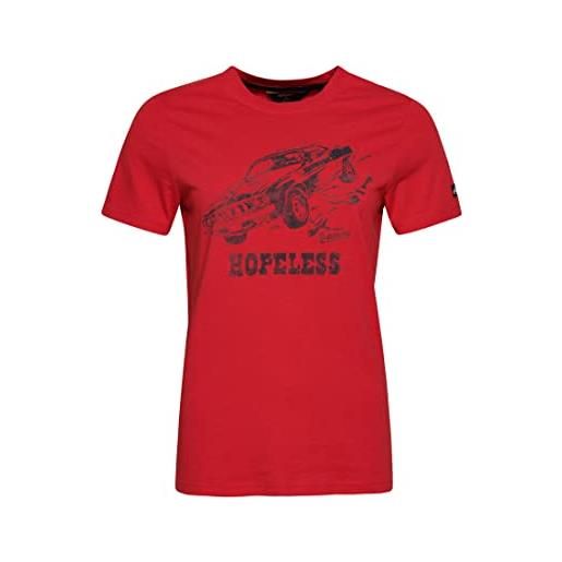 Superdry vintage crossing lines bh tee t-shirt, drop kick red, s donna