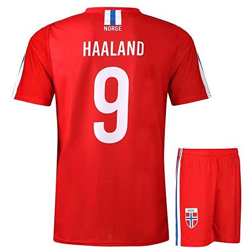 Kingdo maglia norvegia haaland - bambini e adulti - ragazzi - uomo - maglia da calcio - regali - sport t shirt - abbigliamento sportivo, colore: rosso, m