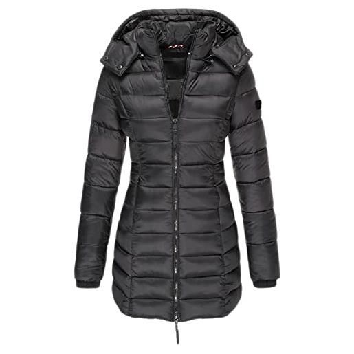 Asksa Gilet piumino donna invernale lunga giacca calda con cappuccio  cappotto trapuntato