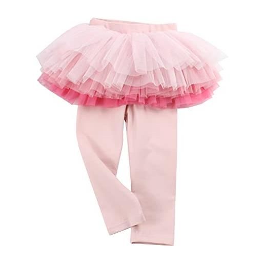 Yimutian leggings con gonna 2 in 1 bambina pantaloni bambini legging lungo in cotone elasticizzato per primavera autunno inverno rosa graduato 140