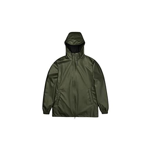 RAINS giacca impermeabile in poliestere unisex colore evergreen modello 18370 65 verde evergreen