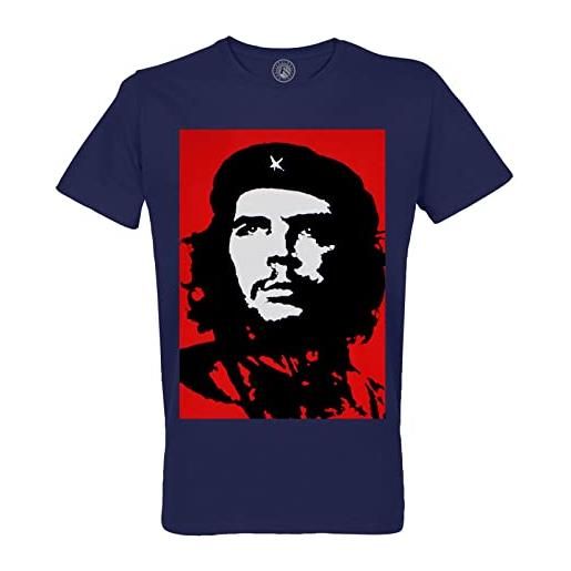 Fabulous maglietta da uomo collo rotondo che guevara cuba communismo revoluzionario personaggio storico, blu, l