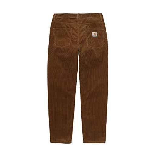 Carhartt newel pant - pantaloni da uomo in velluto hamilton brown. 31w