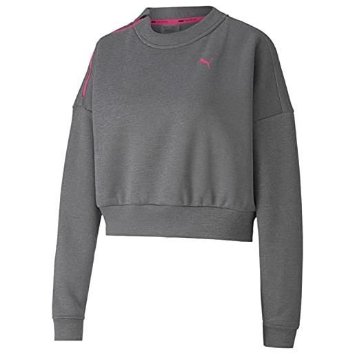PUMA women train zip crew sweatshirt abbigliamento da running sweatshirt grey - pink 12