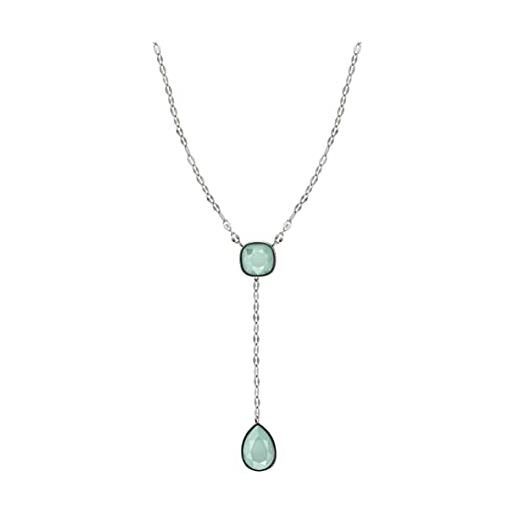 Nomination collana da donna allure in acciaio con 2 zirconi verdi lunghezza 45 regolabile a 54 cm. Made in italy. 