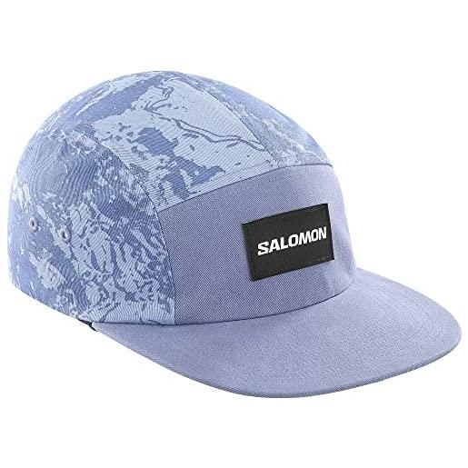 Salomon cappellino a cinque pannelli unisex, stile casual, versatilità, comfort tutto il giorno, black, taglia unica