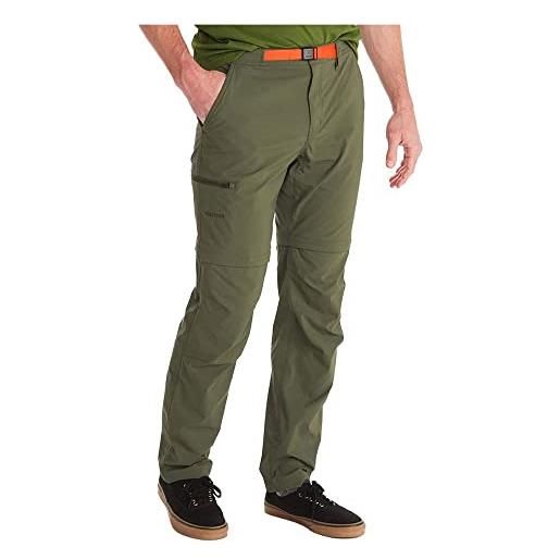 Marmot uomo arch rock convertible pant, pantalone da trekking traspirante con zip-off, pantaloni idrorepellenti, pantaloni lunghi con gambe rimovibili, nori, 38