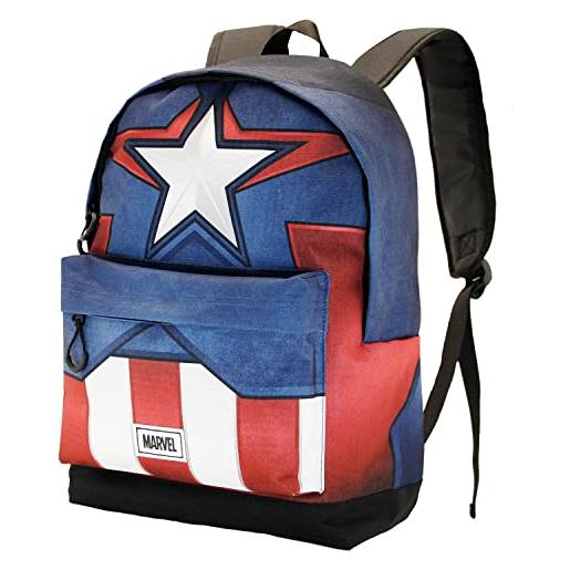 Marvel captain america courage-zaino eco 2.0, blu, 32 x 44 cm, capacità 22.5 l