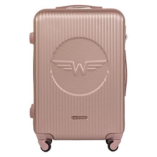 W WINGS wings - borsa da viaggio leggera con ruote e manico telescopico, oro rosa, m, valigetta, oro rosa, m, valigetta