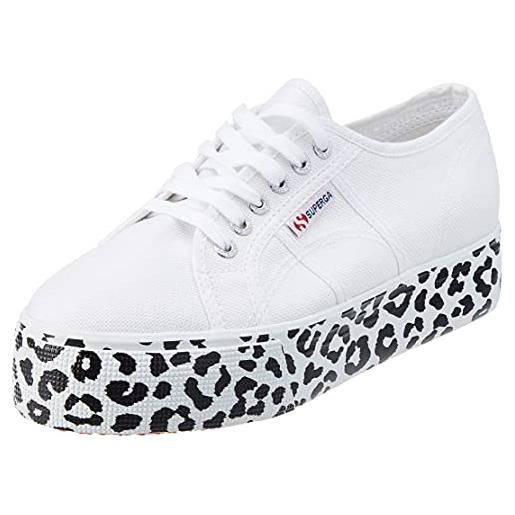 Superga 2790 print platform, scarpe con lacci donna, white leopard, 40 eu